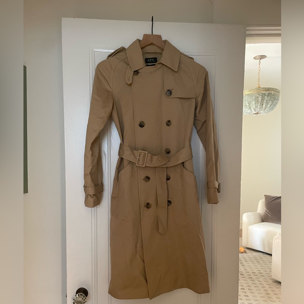 APC Classic Cotton Tan Trench Coat - Picture 5 of 7